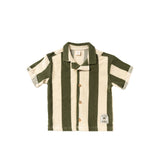 Wide Stripe | Loose Shirt | Bronze Green