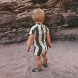 Wide Stripe | Trunks | Bronze Green