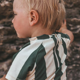 Wide Stripe | Swim Tee | Bronze Green