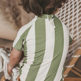 Wide Stripe | Shortsleeve Swimsuit | Iguana