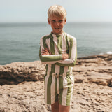 Wide Stripe | Swim Longsleeve | Iguana