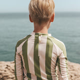 Wide Stripe | Swim Longsleeve | Iguana