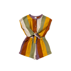 Multi Stripe | Tie Jumpsuit | Multicolor